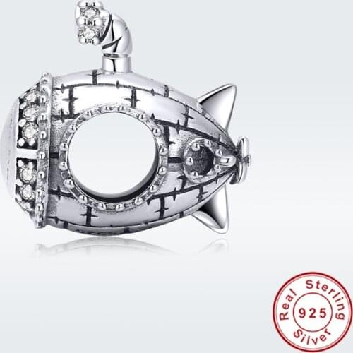 Fit Europe Bracelet Original 925 Sterling Silver Hot Airballoon Airship Beads S925 Vintage Airplane Charms for Jewelry Making