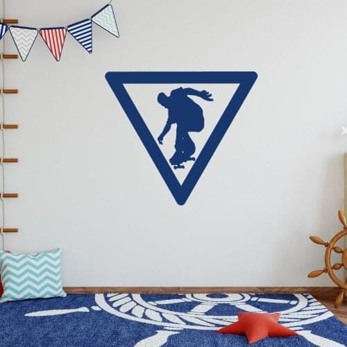 Caution Danger Sign Skateboarding Only Skateboarding Sticker Wall Art Decoration Removable A001194