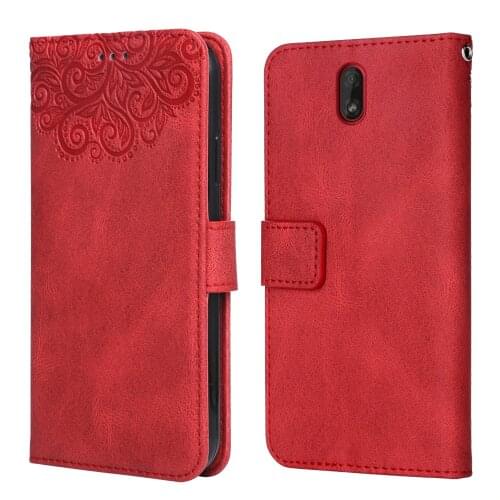 Luxury Leather Case for Nokia C1 Flower Embossing TA-1165 TA-1041 TA-1062 TA-1046 Wallet Flip Phone Case for NokiaC1