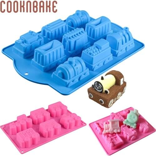 COOKNBAKE silicone mold for cake pastry baking thomas train bread jelly pudding mould ice soap cake bake tool car biscuit form