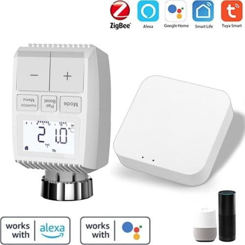 Tuya Zigbee3.0 Heating Temperature Controller Smart Speaker Voice Control Thermostat Compatible with Amazon Alexa Google Home