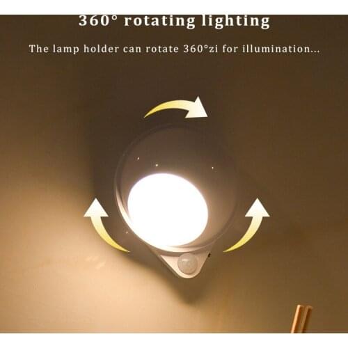 LED Night Light Motion Sensor Light Wireless USB Recharging Aisle Staircase Bedroom Bedside Light For Kitchen Cabinet Lamp