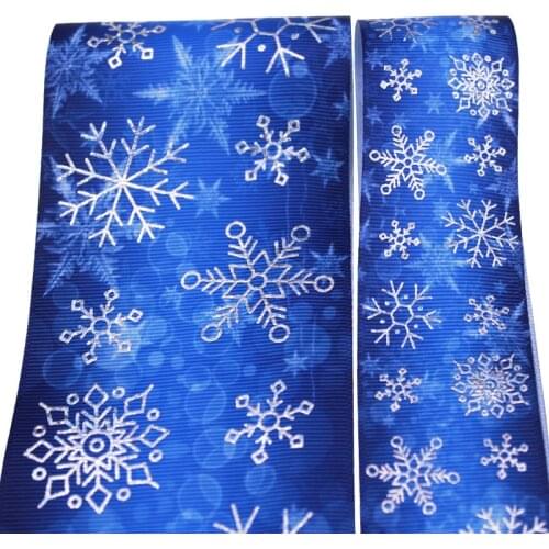 T.R RIBBON Christmas Grosgrain Ribbon Xmas Holidays Printed Snowflake Snowman Ribbons for Gift Wrapping, Festive Decorations