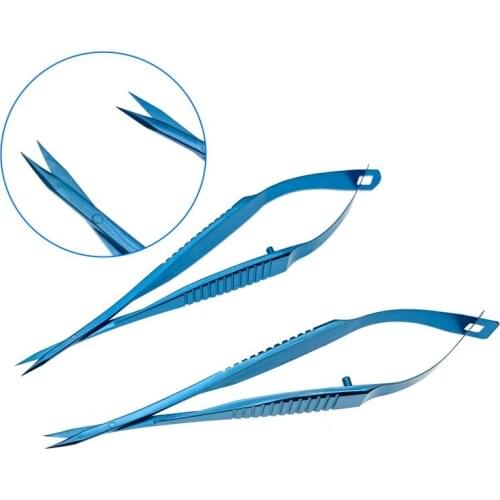 Titanium Iris Scissors Sharp Tips ophthalmic surgical Scissors Double eyelid scissors