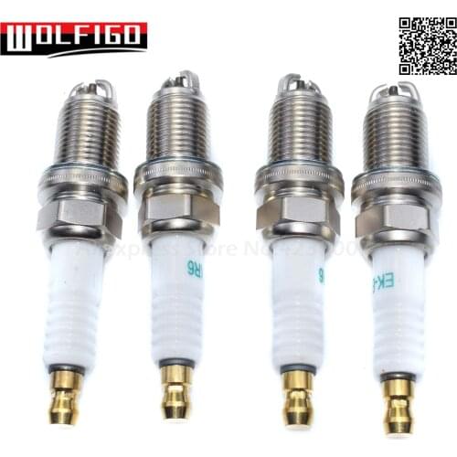 WOLFIGO New 1PC / 4PCS For BMW E46 E39 VW Jet-ta Saab 900 Spark Plug 12129064617, 11109-85Z10,0242229654