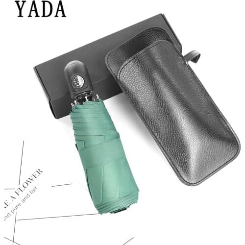 YADA Green Cute Mini Pocket Automatic Umbrellas Rain Women uv Custom Light Folding Umbrella For Womens Windproof Umbrellas YS841