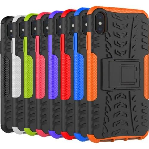 For iPhone Xs Max XR Xs X Cover Case Armor Silicone Rugged Hard Plastic Case For iPhone 5 5s SE 6 6s 7 8 Plus With Holder