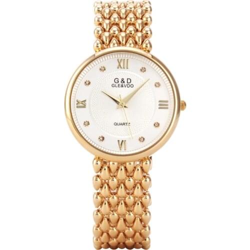 2018 G&D Top Brand Luxury Womens Watches Fashion Quartz Wristwatch Ladies Bracelet Watches Relogio Feminino Hapyy New Year Gifts