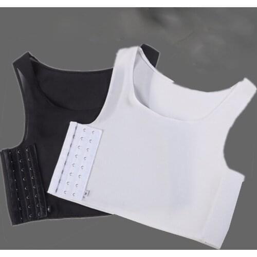 Women Cosplay Chiffon Chest Breast Binder Trans Les Lesbian Short Shaper Corset Tomboy Elastic Band Undershirt Vest Tank Tops