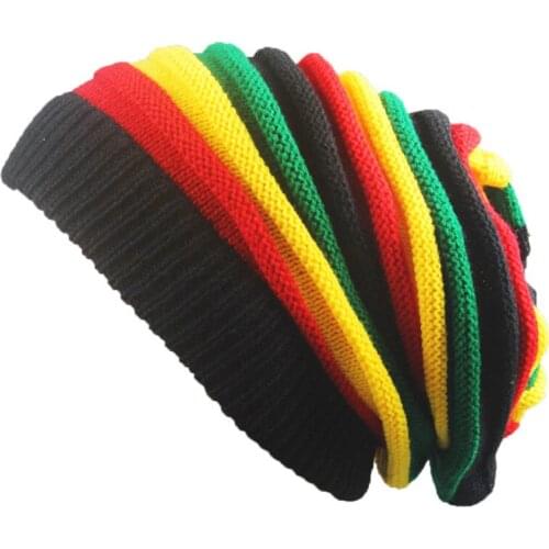 2020 Unisex Men Women Rainbow Colour Stripped Wool Hats Beanies Outdoors Keep Winter Warm Ski Cap Casual Knitted Bonnet