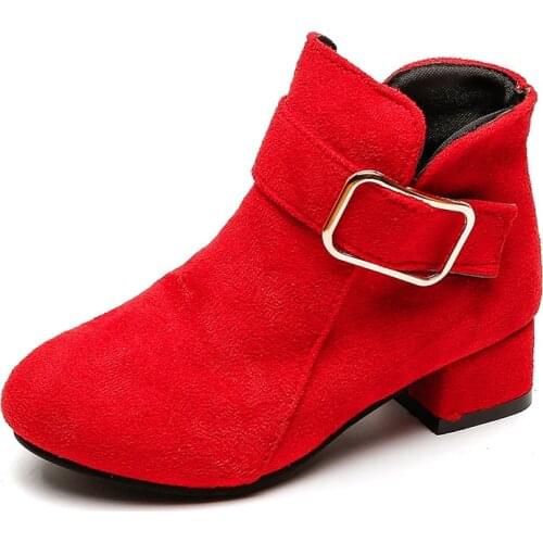 2020New Fashion Kids Boots Children Autumn Winter Girls Shoes For Wedding and Party Pink Red Black 4 5 6 7 8 9 10 11 12 13 14T