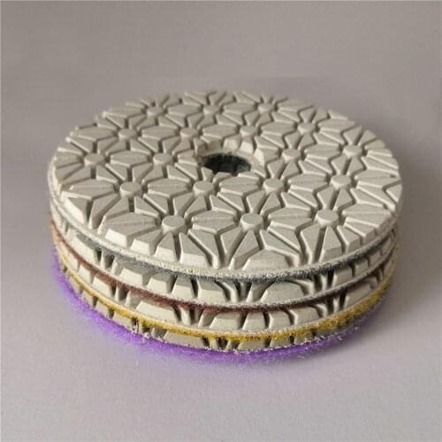4pcs 4" 10CM Granite 3-Step Polishing Pads Both in Wet and Dry use