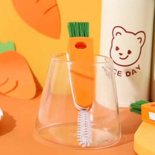 3-in-1 Cup Lid Cleaning Brush Multifunctional Hard Bristles Water Bottle Spout Small Gap Cleaning Tools Folding for Seam Home
