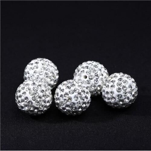 6 8 10 12 14mm Rhinestone Clay Crystal Disco Ball beads Loose Spacer Beads for Jewelry Making fit Charm Bracelet DIY Findings