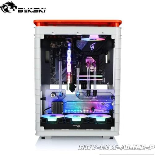 BYKSKI Acrylic Tank use for IN WIN Alice Computer Case / 3PIN 5V D-RGB / Combo DDC Pump Cool Water Channel Solution
