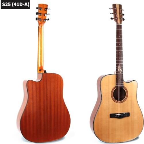 Smiger 41in Acoustic Guitar Professional Full Size Cutaway Folk Guitarra Beginners with Gig Bag