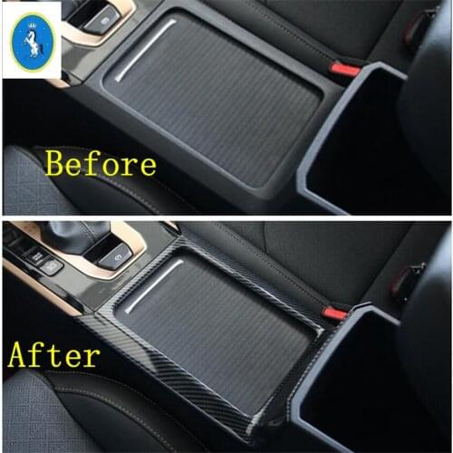 Auto Accessory Front Seat Water Cup Holder Decoration Cover Trim Fit For Kia Forte / Cerato / K3 2019 2020 2021 ABS Carbon Fiber
