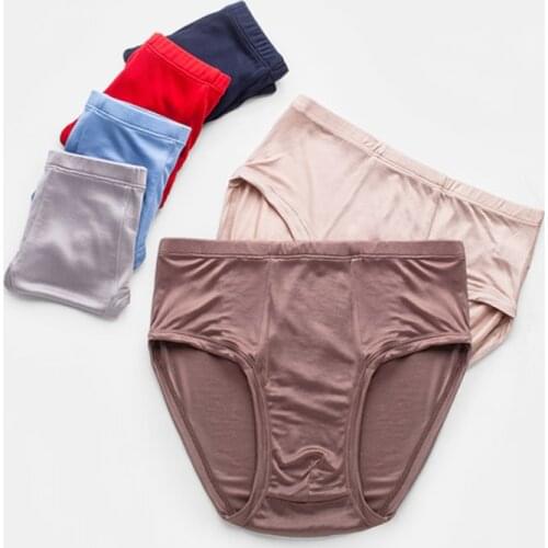 Birdsky OM-05, Mens briefs 70% viscose 30% mulberry silk knitted panties, mid Waist, quick dry, soft thin, 6 solid colors