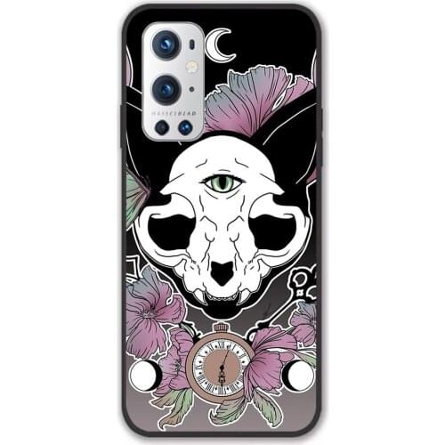 For Oneplus Twilight Skull Cat Black TPU Border Oneplus Case