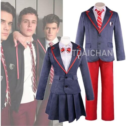Elite School Uniform Cosplay Costume Jacket Shirt Skirt Pleated JK Cloth TV Series Cosplay Halloween Las Encinas Suit Fashion