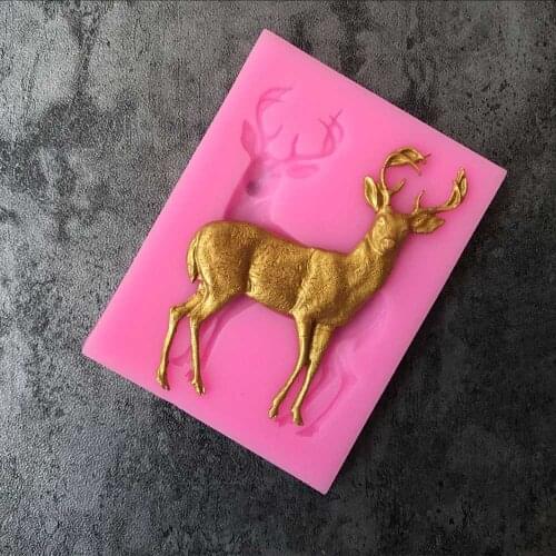 Aouke Christmas Deer Decoration Cookie Cutter Shape Food Grade Silicone Cake Mold Cake Tools B025