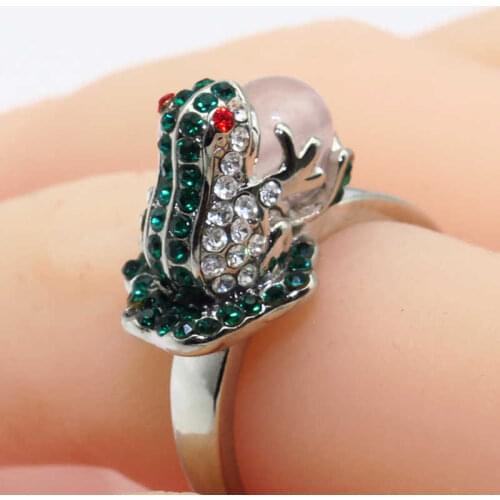 New fashion neutral frog Gold Color en Toad playing bead ring Gold Color color separation men and women universal ring size6-10