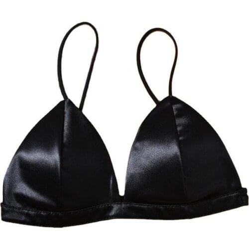 Beautiful Back Satin with Breast Pad Womens Anti Light Short Underwear Sexy Suspender Simple Solid Color Bottom Wrap Chest