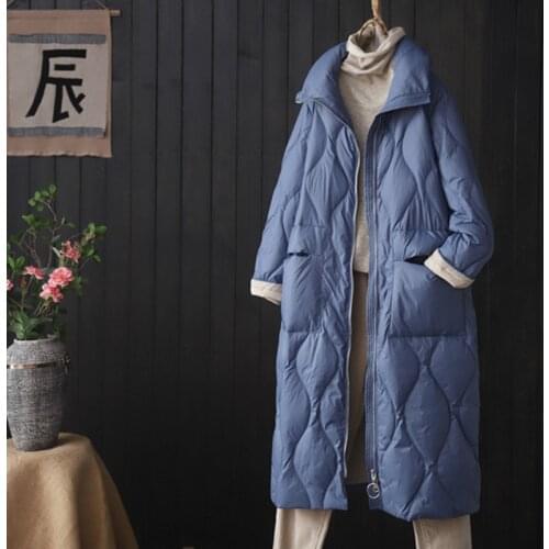 SEDUTMO Winter Fashion Long Duck Down Jackets Women Oversize Warm Thick Coat Autumn Casual Slim Pocket Puffer Jacket ED1418