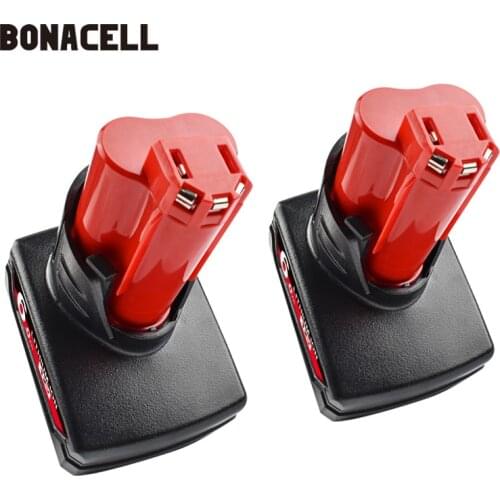 Bonacell 6000mAh 12V Power Tool Rechargeable Li-ion Battery Replacement Battery for Milwaukee M12 C12 WS M12 IR L10