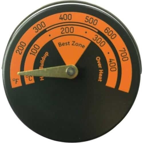 Magnetic Fireplace Fan Stove Thermometer for Log Wood Burner Barbecue Oven Temperature Gauge Meter