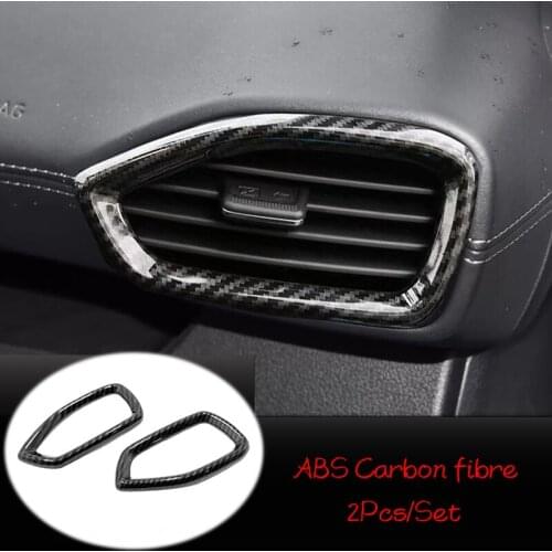 ABS Matte/Carbon For Hyundai Santa FE 20182019 Left Right Air Conditioner Outlet AC Vent Cover Trim Car Styling Accessories 2pcs