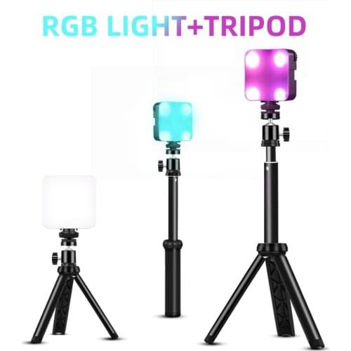 6W Mini RGB LED Video Light with Tripod 2700K-6500K On Camera Fill Light Photography Lighting For Tiktok Vlog Light lamp