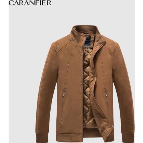 CARANFIER Design Jackets Men Jaqueta Masculino Turn-down Collar Fashion Deerskin Olive Velvet Coats Mens Outerwear Long-sleeve
