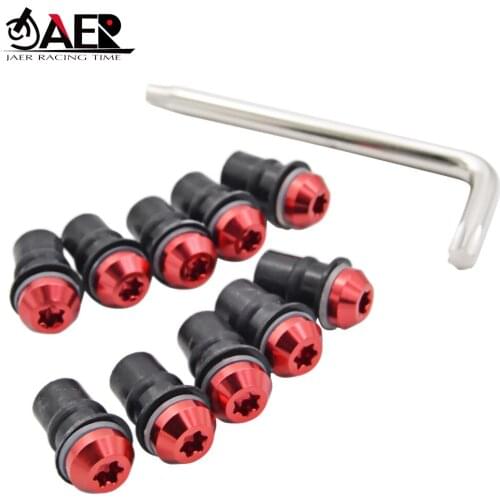 JAER Set M5 CNC Aluminum Windshield Motorcycle Windscreen Bolts Screw Nut Fastener Kit for BMW R1200GS S1000RR F800GS