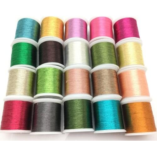 20 Piece Metallic Glitter Polyester Embroidery Thread Sewing Thread Set - All Purpose Assorted Colours Crochet Thread 7YJ71