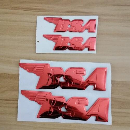 Emblems Stickers Decals 3D Red Reflective Motorcycle Logos for BSA