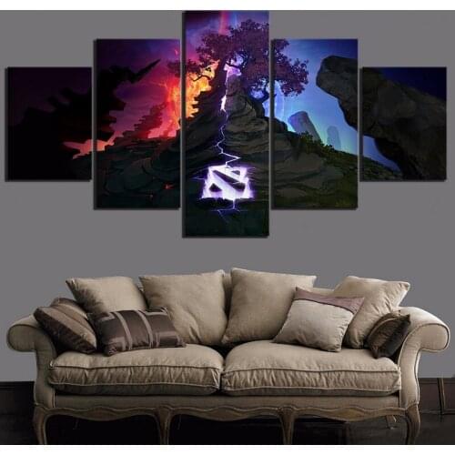 Wall Art Printed Pictures 5 Panel DOTA2 Modern Video Game New Canvas Painting For Bedroom Home Decoration