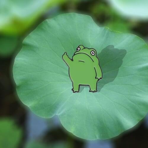 Novelty Frog Enamel Pin Cool Animal Brooches Bag Lapel Pin Cartoon Froggy Badge Jewelry Clothes Accessory Gift for Friends