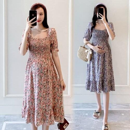 Maternity Wear 2020 Summer New Korean Short-Sleeve Maternity Dresses Summer Dress Pregnancy Clothing Clothes For Pregnant Women