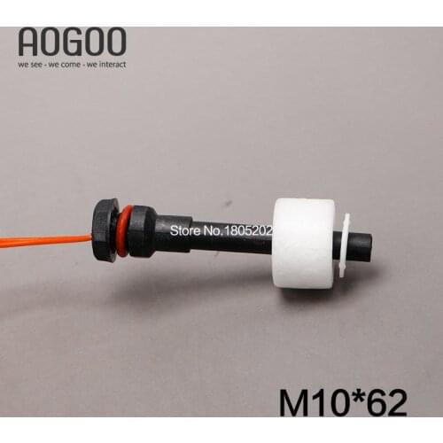 10Pcs/lot M10*62mm Float Switch 220V Plastic Water Level Liquid Sensor Mini ZP6210 2A1
