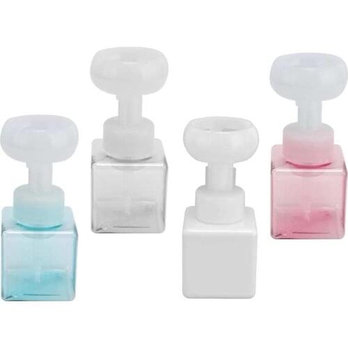 250ml Foam Pump Bottle Portable Refillable Reusable Flower-Shaped Liquid Soap Dispenser Wall-mounted Manual Soap Bottle