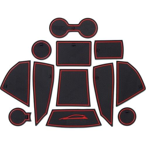 ZUNDUO Gate slot mat For Opel Astra J Vauxhall Holden 2010 - 2017 Accessories Stickers Cup Non-slip mats RED WHITE 12