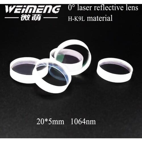 Weimeng brand factory directly 20*5mm Plane concave H-K9L material 1064nm laser 0 degrees full reflector lens for laser machine