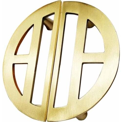 COTOM 1pair Cabinet Knobs and Handles Cupboard Door Cabinet Drawer Furniture Hardware Antique Brass Hollow Pattern Pull Handles