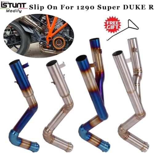 Slip On For 1290 R Super Duke R 2014 2015 2016 Motorcycle Exhaust Modified Middle Link Pipe Connection 51mm Escape Muffler