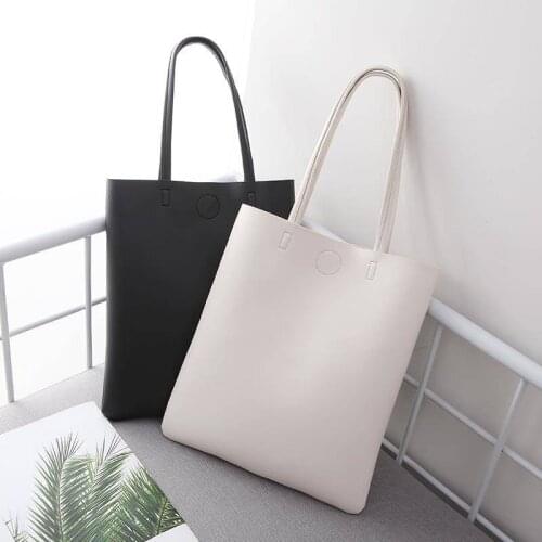 Without inside pocket] Fashion handbag 2020 new Korean soft leather tote bag student simple large-capacity bag