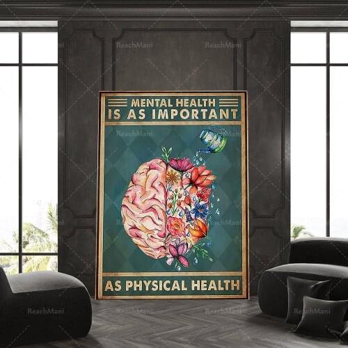 Mental Health Is Just As Important As Physical Health Mental Health Poster, Social Worker Poster, School Counselor Poster
