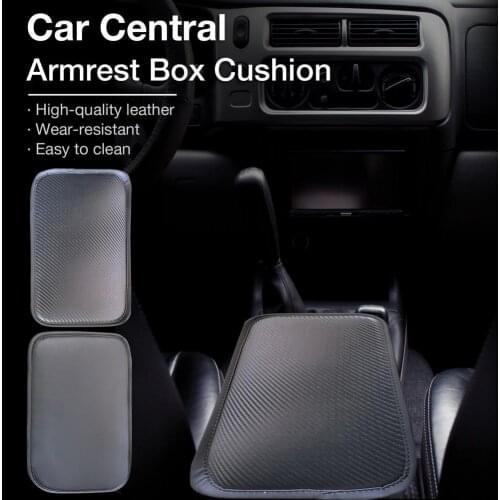 General Car Armrest Box Cushion Waterproof Comfortable Pad Skin Feel Leather Car Armrest Cover Center Console Armrest Protection