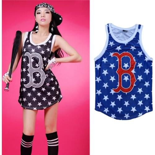 Jazz Hip Hop Costumes Women Sleeveless Sports Top Long Vest Adult Ladies Ballroom Dance Clothing Rave Outfits Streetwear XS2199