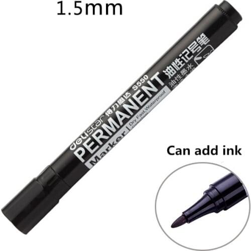Deli 1.5mm Waterproof Permanent Marker Pen CD Mark Pen Fast Dry Oily Ink School Office Supplies Stationery DIY Graffit Painting